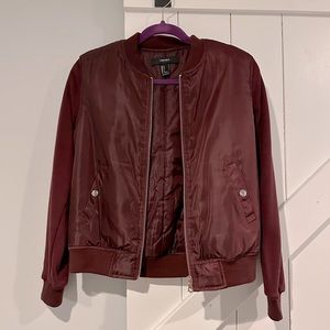 Maroon Forever 21 Bomber Jacket style